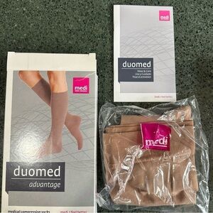 Medi duomed Advantage Compression Socks Biege 15-20 mmHg Calf Closed Toe XXL NEW